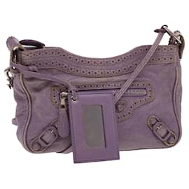 Autre Marque-BALENCIAGA The Hip Shoulder Bag Leather Purple Auth yk6512-Purple