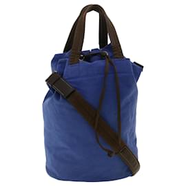 Prada-PRADA Shoulder Bag Canvas 2way Blue Auth bs5036-Blue