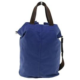 Prada-PRADA Shoulder Bag Canvas 2way Blue Auth bs5036-Blue
