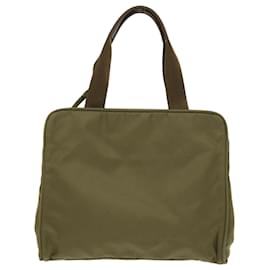 Prada-PRADA Hand Bag Nylon Khaki Auth ep918-Green