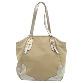 Prada-PRADA Tote Bag Canvas Beige Auth ar6404-Brown