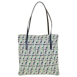 Fendi-FENDI Zucca Canvas Tote Bag Green Auth yk6886b-Green