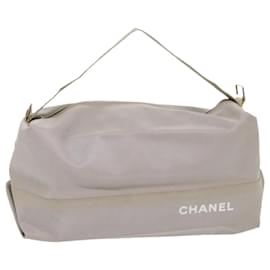 Chanel-Bolsa de ombro CHANEL Cinza Nylon CC Auth bs6616-Cinza