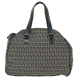 Fendi-FENDI Borsa a mano in tela Zucchino Navy 71-16533-0-012 Auth ac1835-Blu