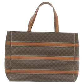 Céline-CELINE Macadam Canvas Tote Bag PVC Leather Brown Auth rd1995-Brown