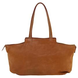 Fendi-FENDI Tote Bag Leather Brown Auth hk725-Brown