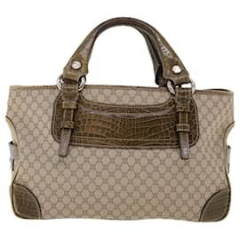 Céline-CELINE Macadam Canvas Boogie Bag Bolso de mano Beige WC-ST-0068 base de autenticación5785-Castaño