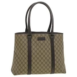 Autre Marque-GUCCI GG Canvas Shoulder Bag PVC Leather Beige 114288 Auth ro896-Brown