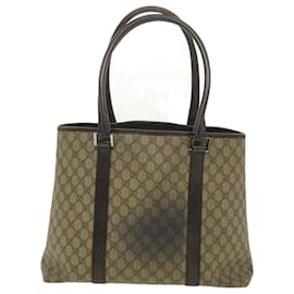 Autre Marque-GUCCI GG Canvas Shoulder Bag PVC Leather Beige 114288 Auth ro896-Brown