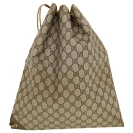 Gucci-Bolsa de ombro de lona GUCCI GG PVC couro bege 97.19.302 auth 42832-Marrom