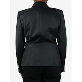 Balmain-Blazer noir à épaules matelassées et poitrine doublée - taille UK 18-Noir