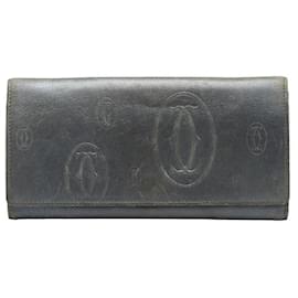 Cartier-Cartier Leather Happy Birthday Continental Wallet Leather Long Wallet in Fair condition-Blue