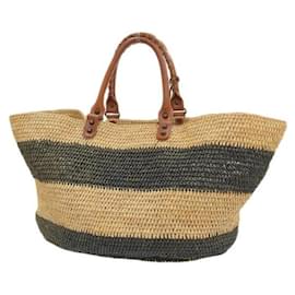 Balenciaga-Raffia Motocross Classic Panier Basket Bag in Very Good Condition-Brown