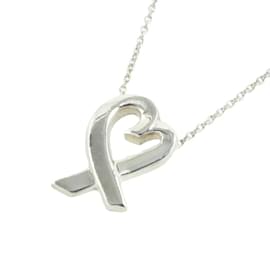 Tiffany & Co-Silver Paloma Picasso Loving Heart Necklace-Silvery