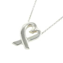 Tiffany & Co-Silver Paloma Picasso Loving Heart Necklace in Great Condition-Silvery