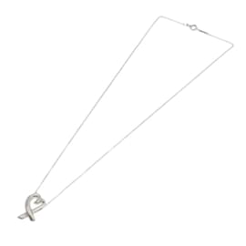 Tiffany & Co-Tiffany & Co Silver Paloma Picasso Loving Heart Collier Collier en métal en excellent état-Argenté