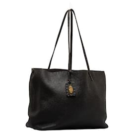 Fendi-Fendi Leather Selleria Stitch Shoulder Tote Bag Brown in Very Good Condition-Brown