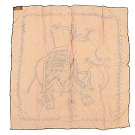 Hermès-Hermes Carre 40 Elephant Silk Scarf Canvas Scarf in Excellent condition-Yellow