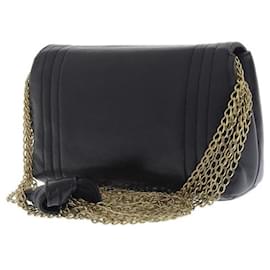 Chanel-CC  Leather Mini Chain Shoulder Bag-Black