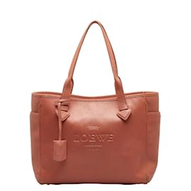 Loewe-Leather Heritage Tote Bag-Pink