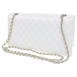 Chanel-Chanel CC Matelasse Flap Shoulder Bag  Leather Shoulder Bag 15 in Excellent condition-White