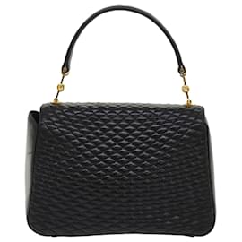 Bally-BALLY Quilted Hand Bag Leather Black Auth yk7542b-Black