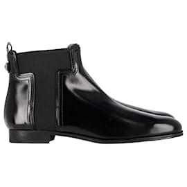 Tod's-Tod's Chelsea Ankle Boots in Black Calfskin Leather-Black