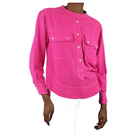 Isabel Marant-Camisa rosa con bolsillo de bouclé - talla UK 8-Rosa