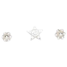 Autre Marque-Silver bejewelled star earring-Silvery