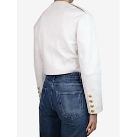 Céline-White lined-breasted cropped jacket - size FR 34-White