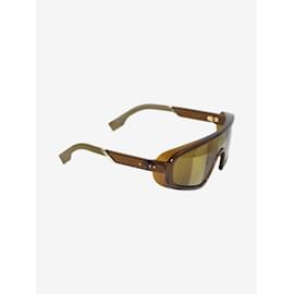 Fendi-Brown striped lense sunglasses-Brown