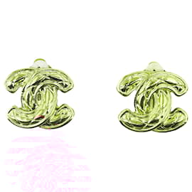 Chanel-Chanel Gold CC Clip-On Earrings-Golden