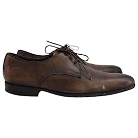 Lanvin-Zapatos Oxford con cordones Lanvin en piel de becerro marrón-Castaño