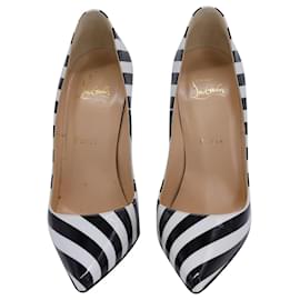 Christian Louboutin-Christian Louboutin So Kate 120 Striped Pumps in Multicolor Patent Leather-Multiple colors