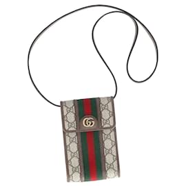 Gucci-Gucci GG Supreme Ophidia Umhängetasche aus beigem Canvas-Braun