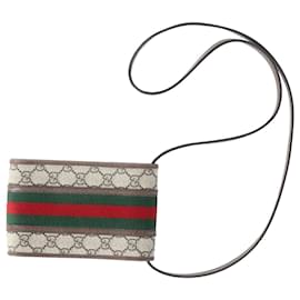 Gucci-Gucci GG Supreme Ophidia Messenger Bag In Beige Canvas-Brown