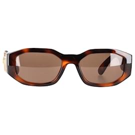 Versace-Versace Biggie Squared Sunglasses In Brown Acetate-Brown