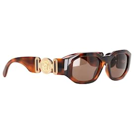 Versace-Versace Biggie Squared Sunglasses In Brown Acetate-Brown
