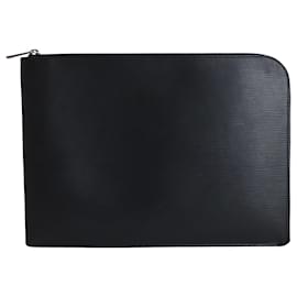 Louis Vuitton-Bolso de mano Louis Vuitton Pochette Jour GM en cuero Epi negro-Negro