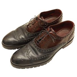 Louis Vuitton Scarpe stringate oxford brogue in pelle blu e bordeaux da uomo 8.5 Rosso Blu