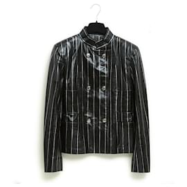 Chanel-SS2020 Black silver Leather Jacket FR38/40-Black