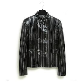 Chanel-SS2020 Black silver Leather Jacket FR38/40-Noir