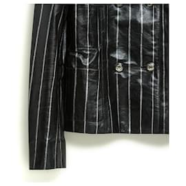 Chanel-SS2020 Black silver Leather Jacket FR38/40-Noir