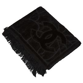 Chanel Black maxi bath towel Black