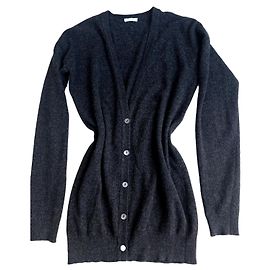 Ballantynes Strickjacke aus Kaschmir mit Perlmuttknöpfen Anthrazitgrau