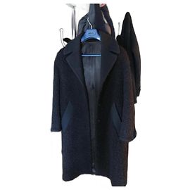 Long looped wool coat Paul Smith Navy blue