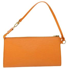 Louis Vuitton-LOUIS VUITTON Epi Pochette Accessoires Pouch Orange Mandarin M5294H Auth 53313-Other,Orange