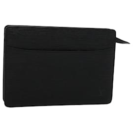 Louis Vuitton-LOUIS VUITTON Epi Pochette Homme Clutch Bag Black M52522 LV Auth 52970-Black
