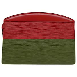 Louis Vuitton-LOUIS VUITTON Epi Trousse Crete Clutch Bag Red M48407 LV Auth 53106-Red