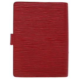 Louis Vuitton-LOUIS VUITTON Epi Agenda PM Tagesplaner Cover Rot R.20057 LV Auth 53801-Rot